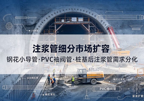 围场注浆管细分市场扩容，隧道钢花小导管、PVC 袖阀管、桩基后注浆管需求分化